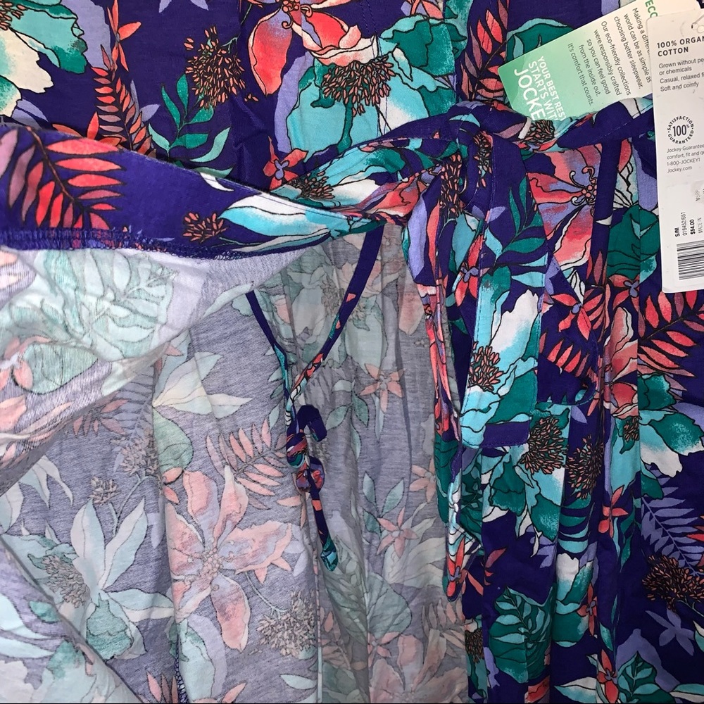 Women’s S JOCKEY Organic Cotton Purple HAWAIIAN TROPICAL Sleep Lounge Ensemble - Picture 13 of 16